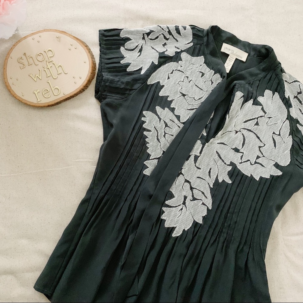 Anthro Project Alabama Iced Silk Foliage Top Sz 6
